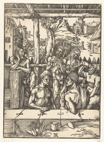 Het mannenbad, Albrecht Dürer, 1496 - 1497 Canvas Print