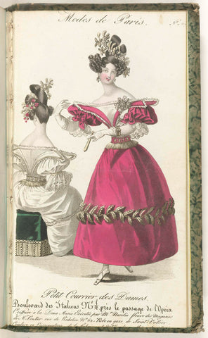 Petit Courrier des Dames, 5 février 1830, No. 699 : Coiffure à la Dona Maria..., anonymous, 1830 Canvas Print