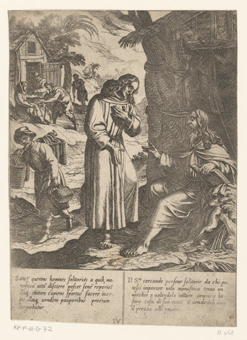 H. Antonius meets a hermit, Antonio Tempesta, 1598 Canvas Print