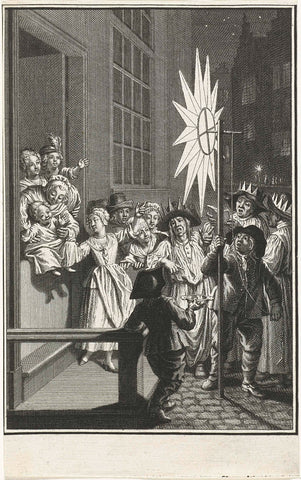 Dutch customs with Epiphany, ca. 1750, anonymous, 1732 Canvas Print