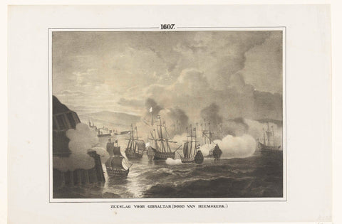 Battle of Gibraltar, 1607, anonymous, 1853 - 1855 Canvas Print