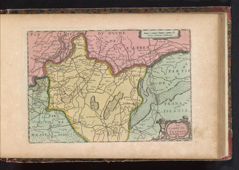 Map of county Zutphen, anonymous, 1735 Canvas Print