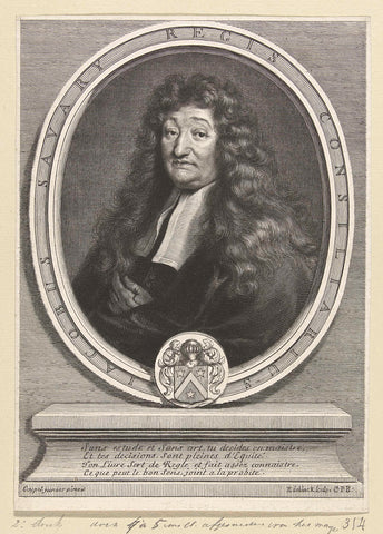 Portret  van Jacques Savary, Gerard Edelinck, 1666 - 1707 Canvas Print