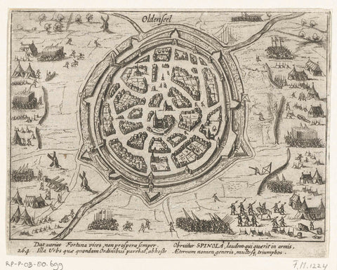 Oldenzaal conquered by Spinola, 1605, anonymous, 1613 - 1615 Canvas Print