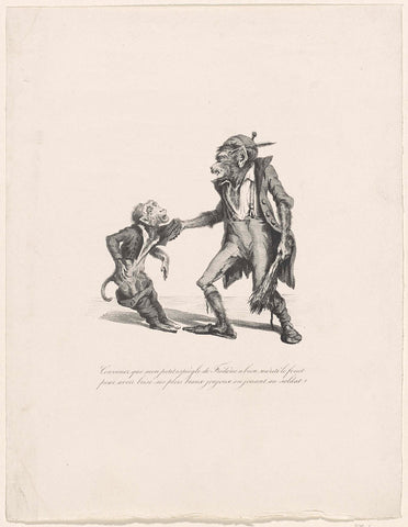 Two monkeys, 1830, anonymous, 1830 - 1831 Canvas Print