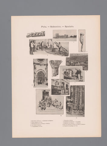 Elf gezichten op en scenes in Pula, Šibenik en Split, anonymous, c. 1893 - in or before 1898 Canvas Print