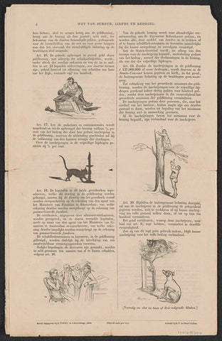 Reprint of the satire on the incentive to participate in the (so-called) voluntary 3% money loan of 1844 (sheet 4), Herman Frederik Carel ten Kate, 1844 Canvas Print