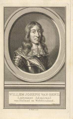 Portrait of Willem Joseph, Baron van Gendt, Jacob Houbraken, 1749- 1759 Canvas Print