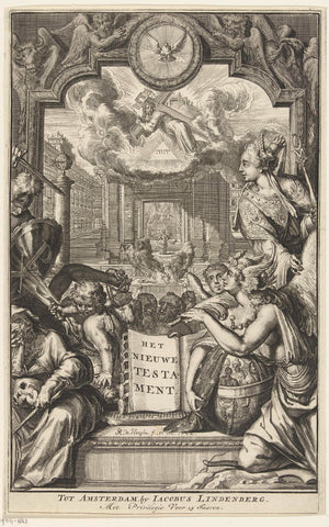 Title print new testament, Romeyn de Hooghe, 1703 Canvas Print