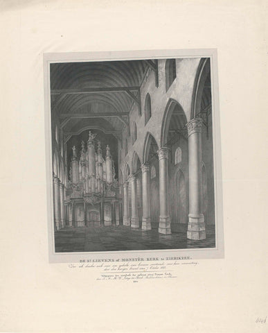 Interior of the Sint-Lievensmonsterkerk in Zierikzee, before the fire of 1832, anonymous, 1834 Canvas Print