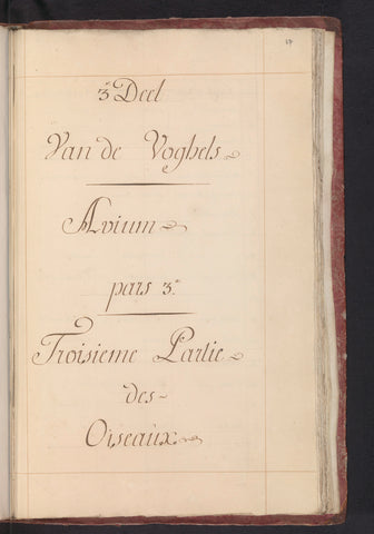 Title page for the third part of the birds, Joseph van Huerne (possibly), 1809 - 1814 Canvas Print