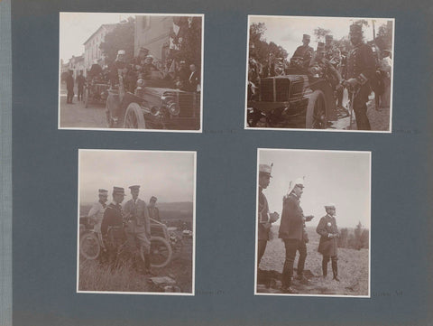 Soldiers including possibly a foreign observer at a car in France, anonymous, 1902 Canvas Print