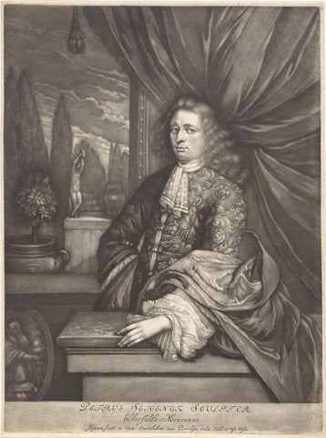 Self-portrait of Pieter Schenk, Pieter Schenk (I), 1680 - 1713 Canvas Print