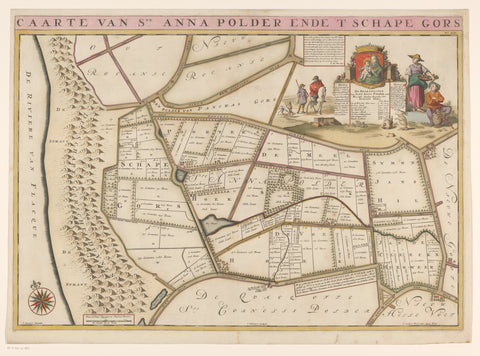 Map of the Sint-Annapolder and the Sheep Bunting, Jan Stemmers, 1701 Canvas Print