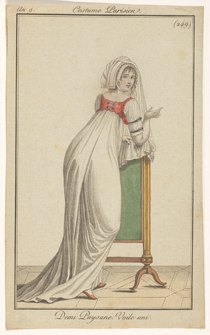 Young woman, seen on the back, anonymous, 1800 - 1801 Canvas Print