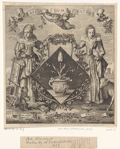 Title print for: 'Maegde-wapen', part of J. Cats, Hovwelyck, 1642, Experiens Sillemans, in or before 1642 Canvas Print