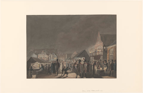 Fair at the Botermarkt in Amsterdam, 1810, Jan Anthonie Langendijk Dzn, 1810 Canvas Print