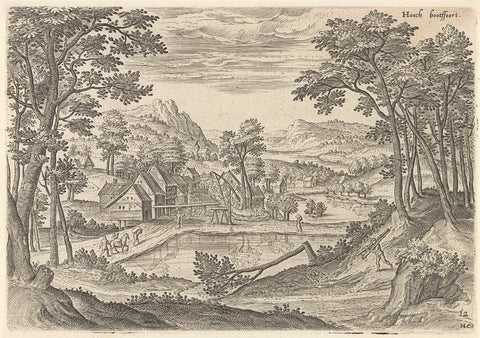 Gezicht op Bosvoorde, Hans Collaert (I), 1530 - 1580 Canvas Print