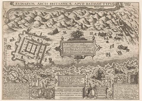 Coastal landscape with the foundations of the House of British, anonymous, 1612 Canvas Print