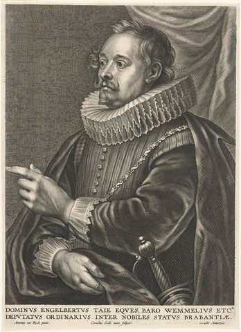 Portrait of Engelbert Tajé, baron van Wemmel, Cornelis Galle (II), after c. 1670 - c. 1738 Canvas Print