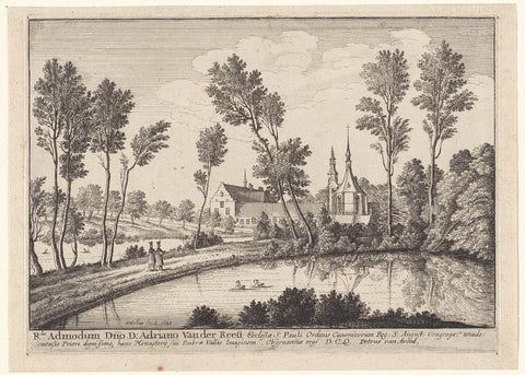 View of rothendael abbey, Wenceslaus Hollar, 1648 - 1652 Canvas Print