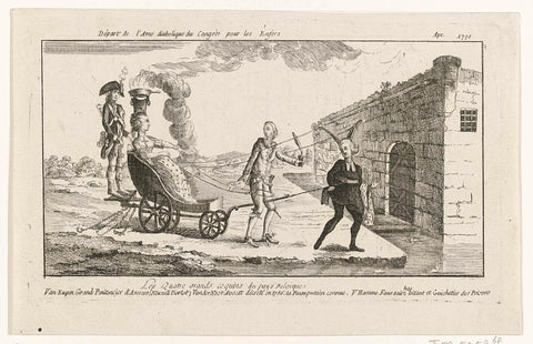 Cartoon on Hendrik van der Noot and Peter van Eupen, 1790, anonymous, 1787 - 1790 Canvas Print