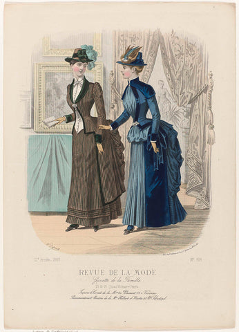 Revue de la Mode, Gazette de la Famille, dimanche 4 novembre 1883, 12e annéee, No. 618: Jupons & Corsets (...), P. Deferneville, 1883 Canvas Print