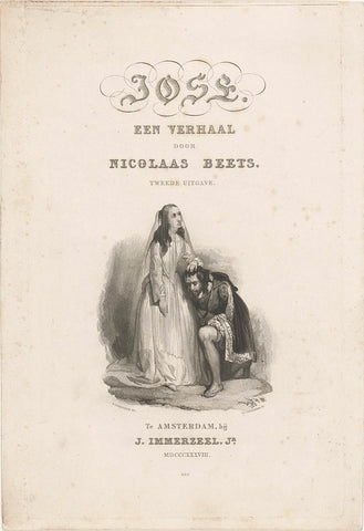 Title page for: Nicolaas Beets, Jose. A story, 1838, Henricus Wilhelmus Couwenberg, 1838 Canvas Print