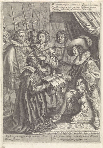 Louis XIII receives a book by Johannes Riolanus, Crispijn van de Passe (II), 1626 Canvas Print