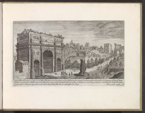 Arch of Constantine with the Remains of the Meta Sudans, Aegidius Sadeler, 1624 - 1650 Canvas Print