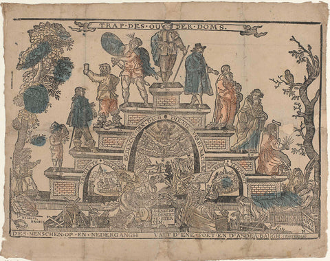 Trap of Old Age, Monogrammist MH (printmaker), 1634 - 1647 Canvas Print