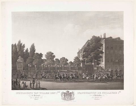 Inauguration of William the 1st in Brussels, den 21 September 1815 (Trein.) / Inauguration de Guillaume 1er à Bruxelles, le 21 Septembre 1815. (Cortège.), Paul (engraver), 1825 - 1826 Canvas Print