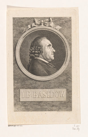 Portret van Johann Bernhard Basedow, Daniel Nikolaus Chodowiecki, 1773 Canvas Print