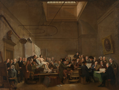 The Drawing Gallery of the Felix Meritis Society, Adriaan de Lelie, 1801 Canvas Print