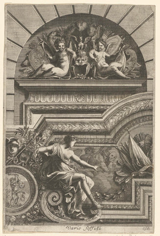 Titelblad: Varie soffiti, Cornelis Galle (II), after c. 1650 - before 1678 Canvas Print