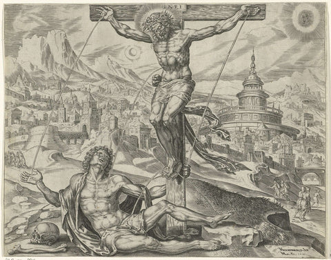 The Wounded Man Healed by Christ's Blood, Harmen Jansz Muller, 1565 Canvas Print