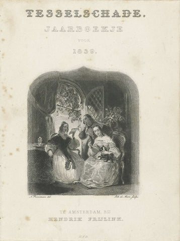 Title page for: Tesselschade. Yearbook for 1839, Johannes de Mare, 1839 Canvas Print