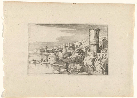 City with Towers on the Water, Willem van Nieulandt (II), 1594 - 1685 Canvas Print