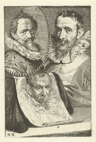 Portraits of Hans von Aachen, Pieter Brueghel II and Jan Brueghel I, Jan l'Admiral, 1764 Canvas Print