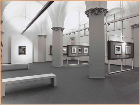 Room 130 of the Rijksprentenkabinet with various objects on panels, c. 1996 Canvas Print