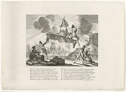 Cartoon on the shaky British economic position, c. 1780, anonymous, 1780 Canvas Print