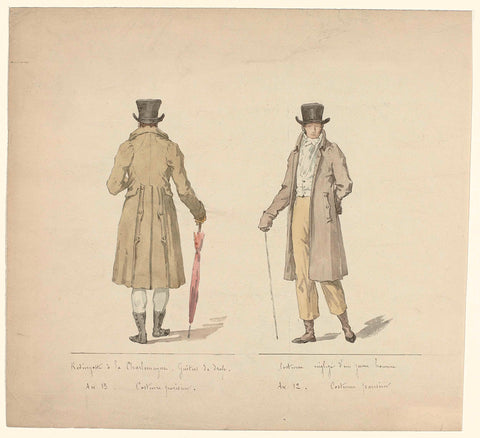 Journal des Dames et des modes, Costume Parisien, 1803-1804 : Redingotte à la Charlemagne..., anonymous, 1803 - 1804 Canvas Print