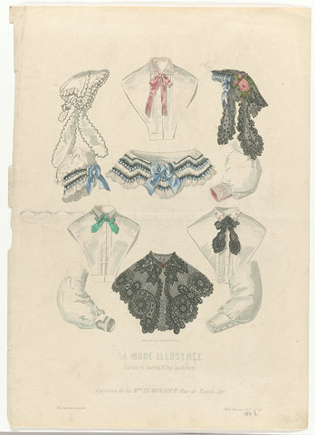 La Mode Illustrée, 1863, No. 46: Lingeries de la Mon. Lemonnier (...), anonymous, 1863 Canvas Print