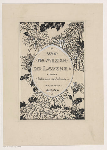 Band design for: Johanna van Woude, Van de muziek des levens, 1896, Willem Wenckebach, in or before 1896 Canvas Print