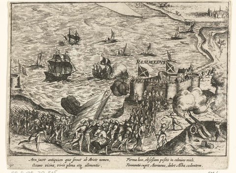 Fort Rammekens taken, 1573, anonymous, 1613 - 1615 Canvas Print