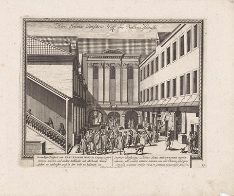 Print shop by Pieter Schenk on the Leipziger Messe, anonymous, 1675 - 1711 Canvas Print