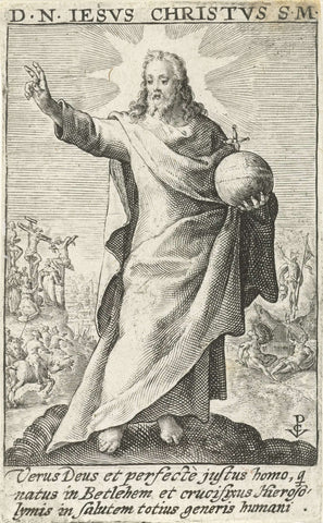 Christ as Salvator Mundi, Crispijn van de Passe (I), 1574 - 1637 Canvas Print