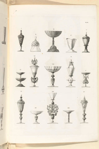 Chalices and show-off cups, plate XX, Charles Onghena, 1827 - 1829 Canvas Print