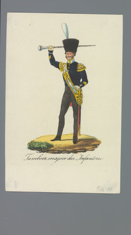 Tamboer majoor der Infanterie, Albertus Verhoesen (attributed to), 1835 - 1850 Canvas Print