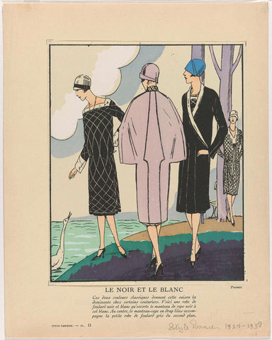 Le Style Parisien, 1925, Pl. 11 : Le noir et le blanc (...), anonymous, c. 1925 Canvas Print